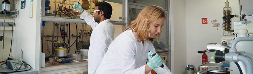 people working in the lab