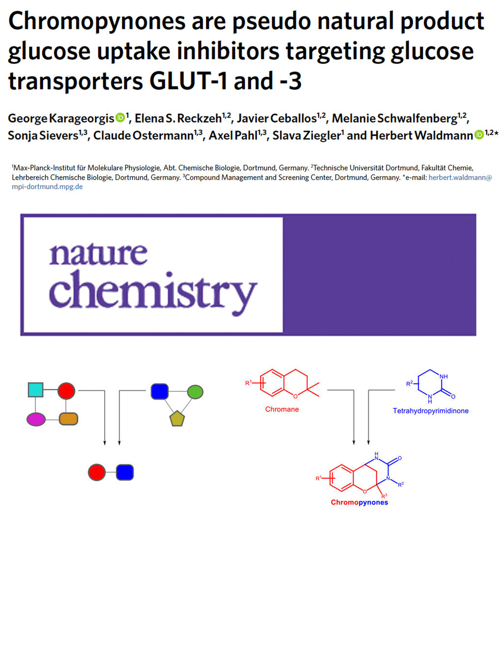 Chromopynones are pseudo natural product glucose uptake inhibitors targeting glucose transporters GLUT-1 and -3